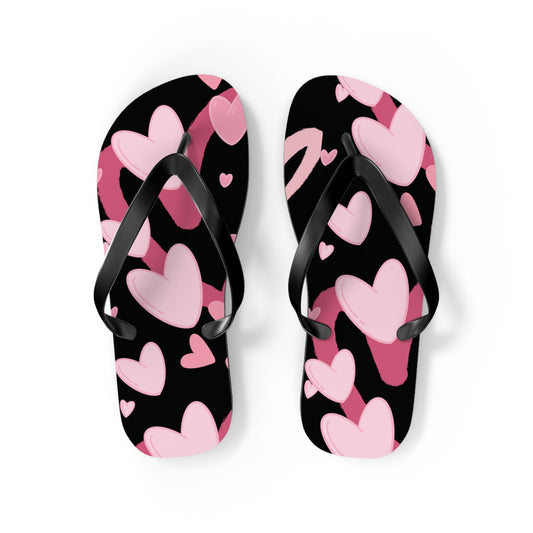 Pink Heart Flip Flops