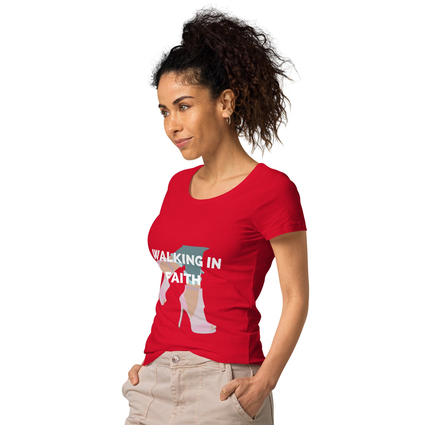 Walking in Faith Women’s basic organic t-shirt