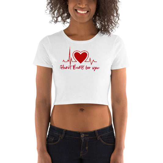 Heart Beats for You Women’s Crop Tee