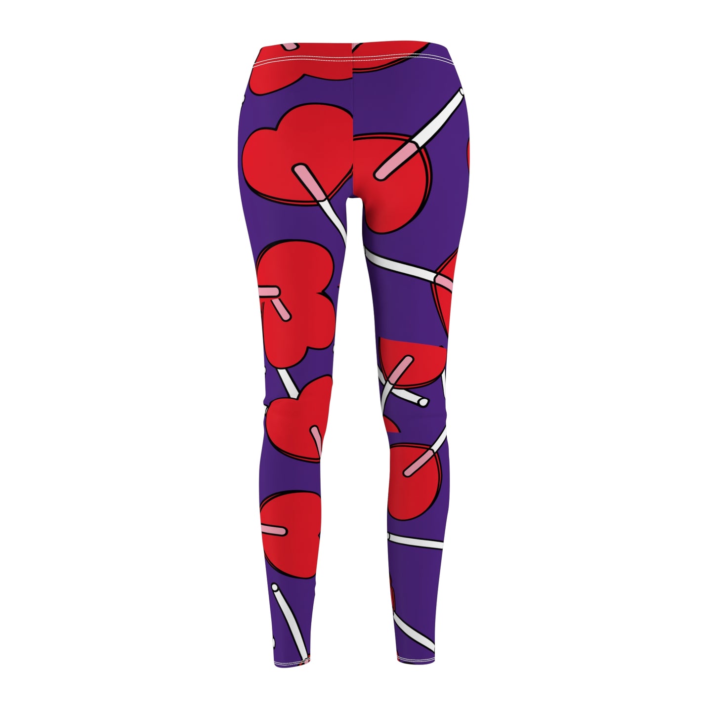 Women's Casual Purple Love Leggings