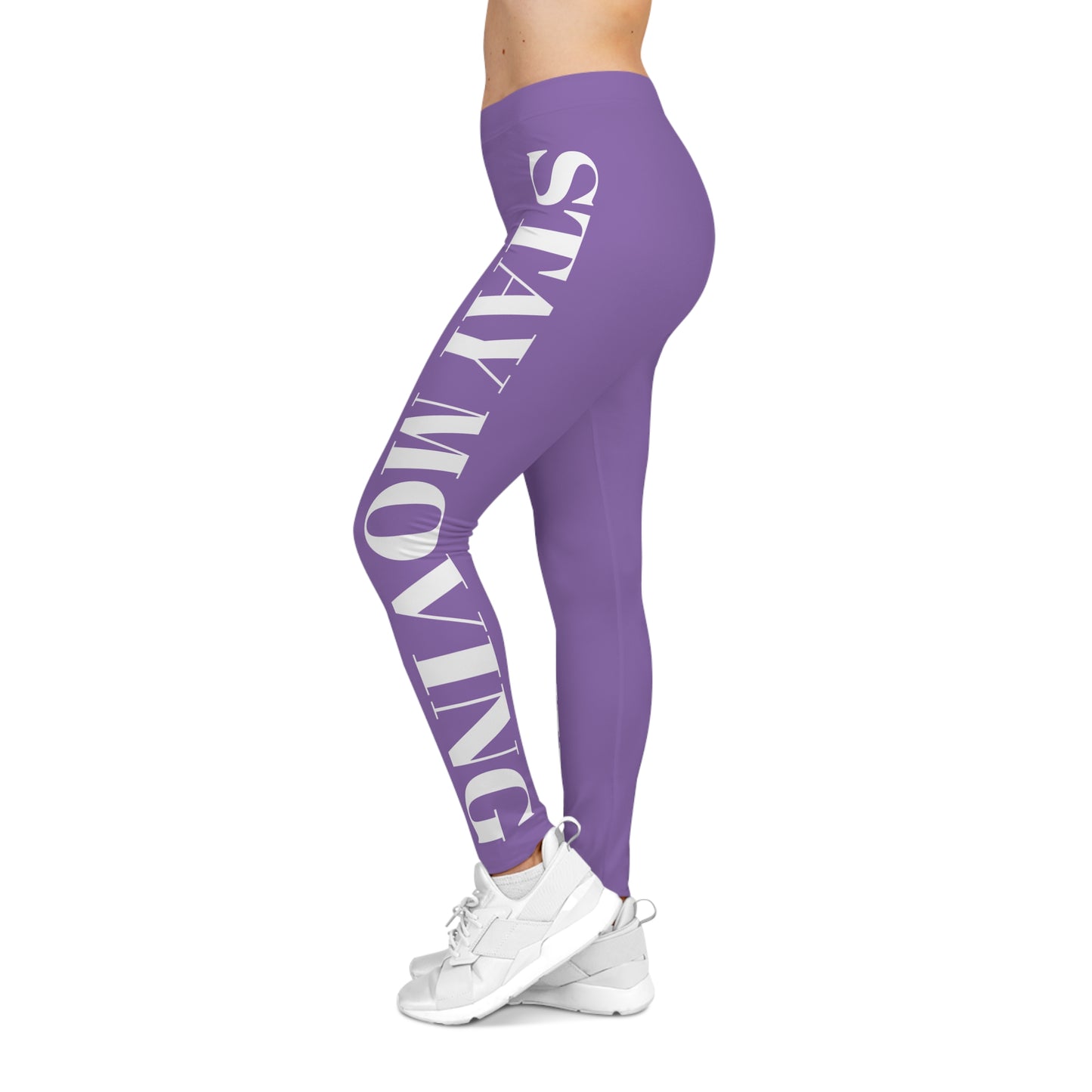 Inspirational Purple Women's Leggings - 'Get Moving' & 'Stay Moving'