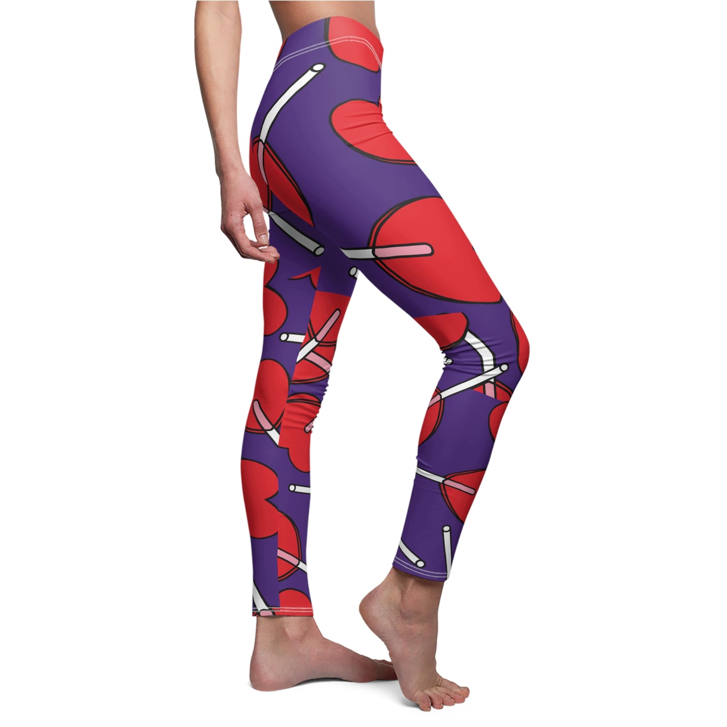 Women's Casual Purple Love Leggings