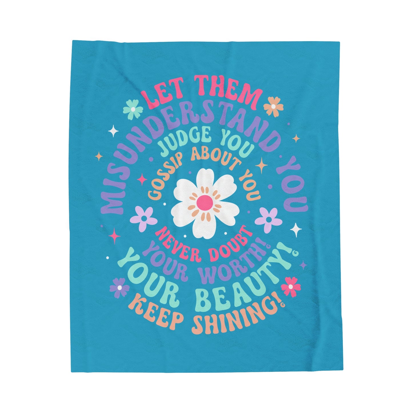 Inspirational Velveteen Plush Blanket - Empowering Quotes for Comfort and Warmth