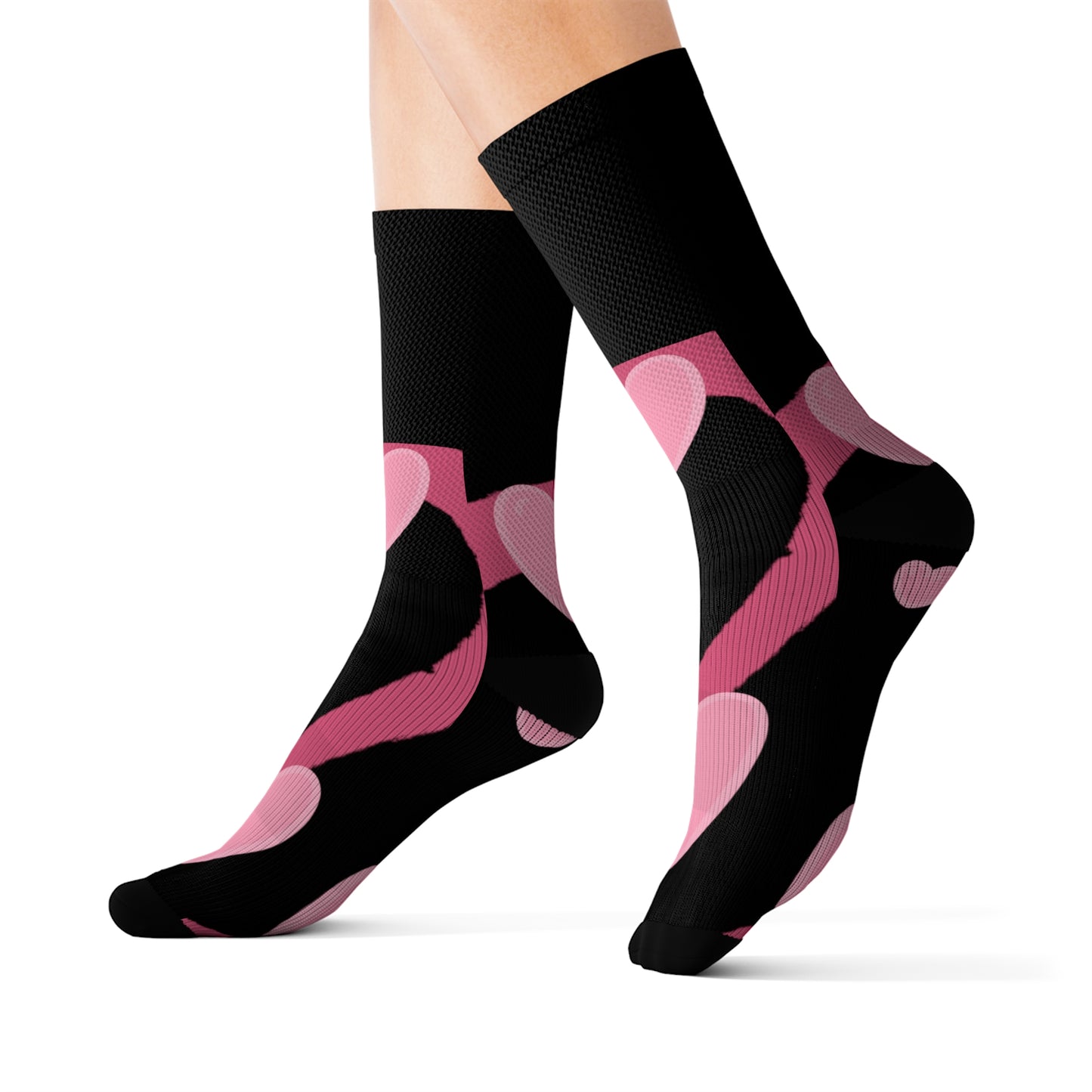 Pink Hearts Socks