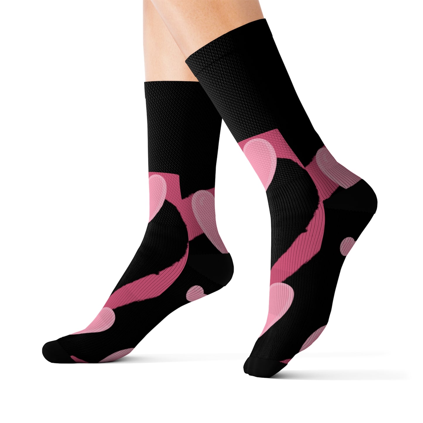 Pink Hearts Socks