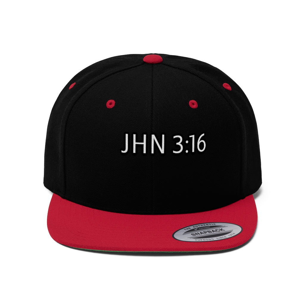 JHN 3:16 Unisex Flat Bill Hat(1)