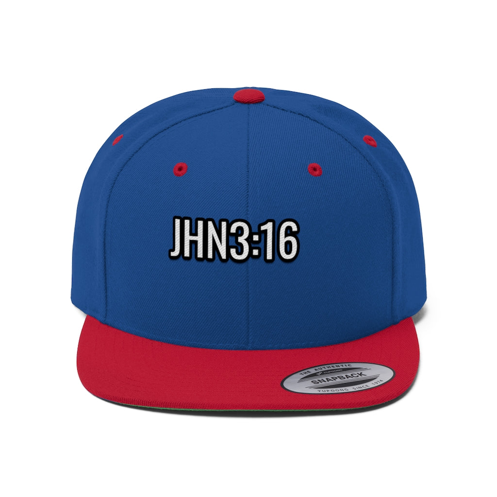JHN 3:16 Unisex Flat Bill Hat (4)