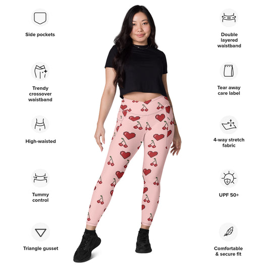 Heart Crossover leggings with pockets
