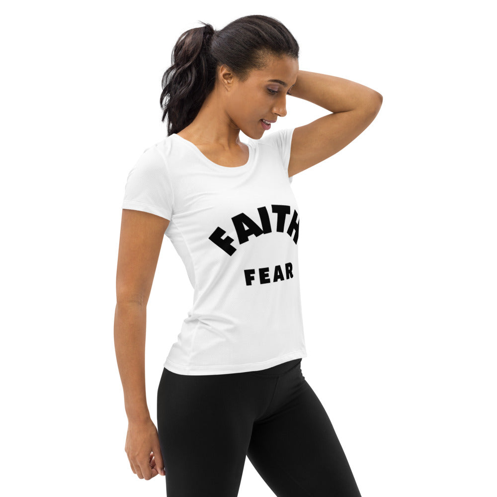 FAITH BIGGER THAN FEAR Women's Athletic T-shirt