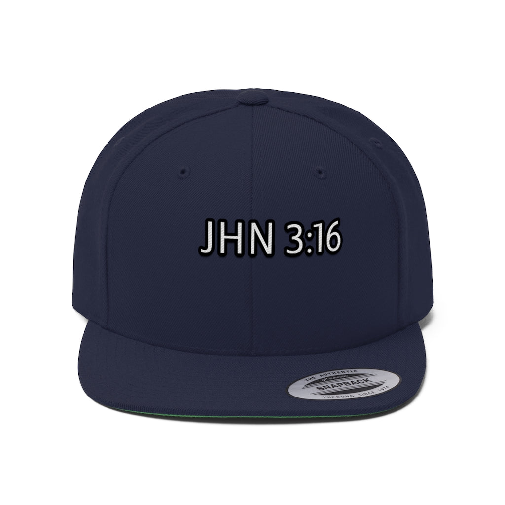 JHN 3:16 Unisex Flat Bill Hat(1)
