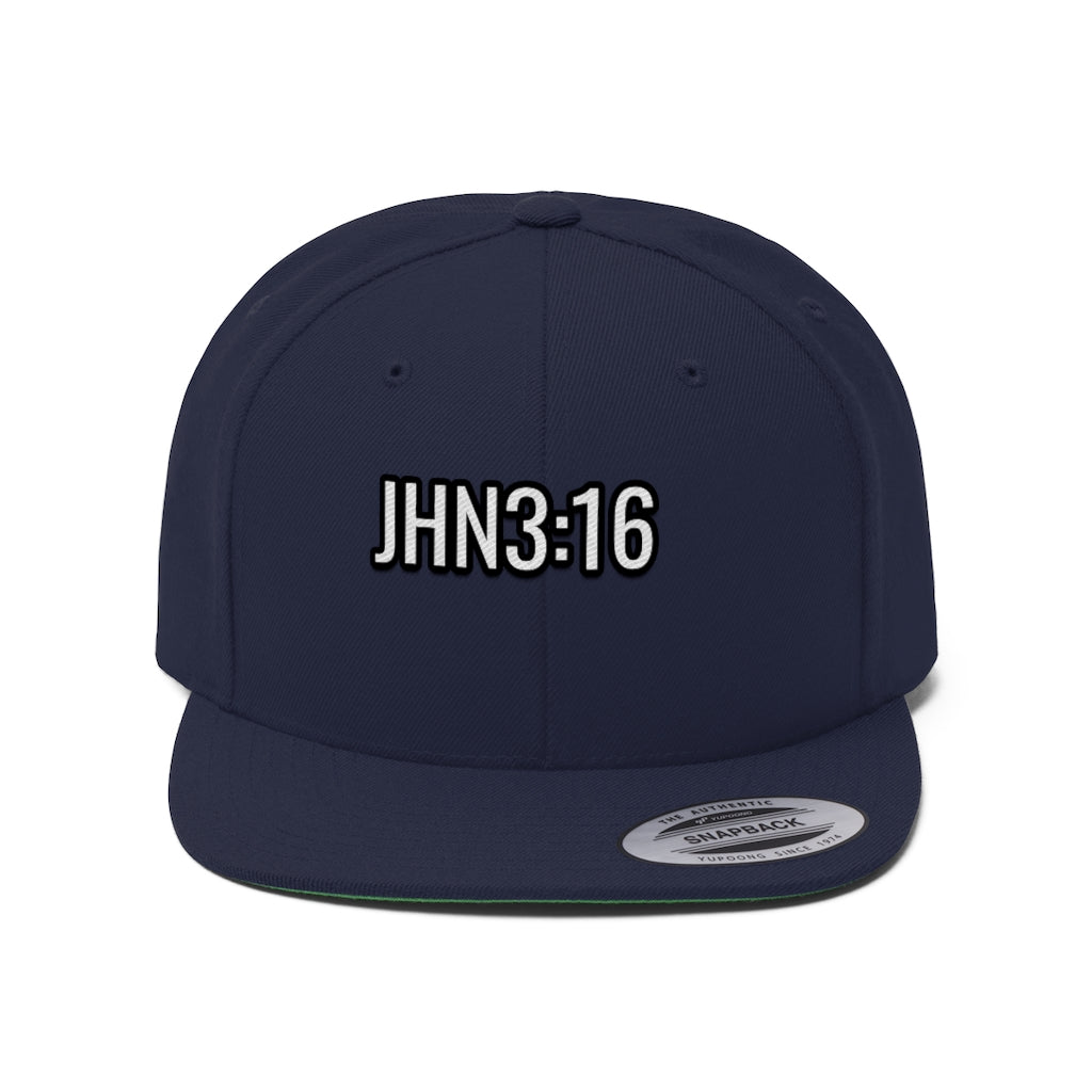 JHN 3:16 Unisex Flat Bill Hat (4)