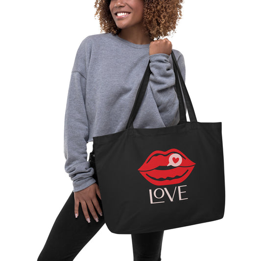 LOVE Large organic tote bag