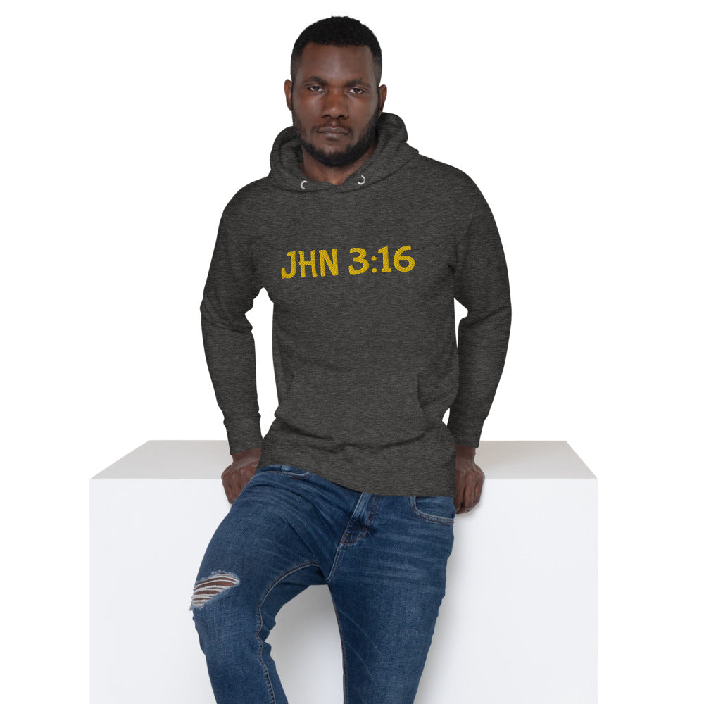 Unisex Embroidered JHN 3:16 Hoodie