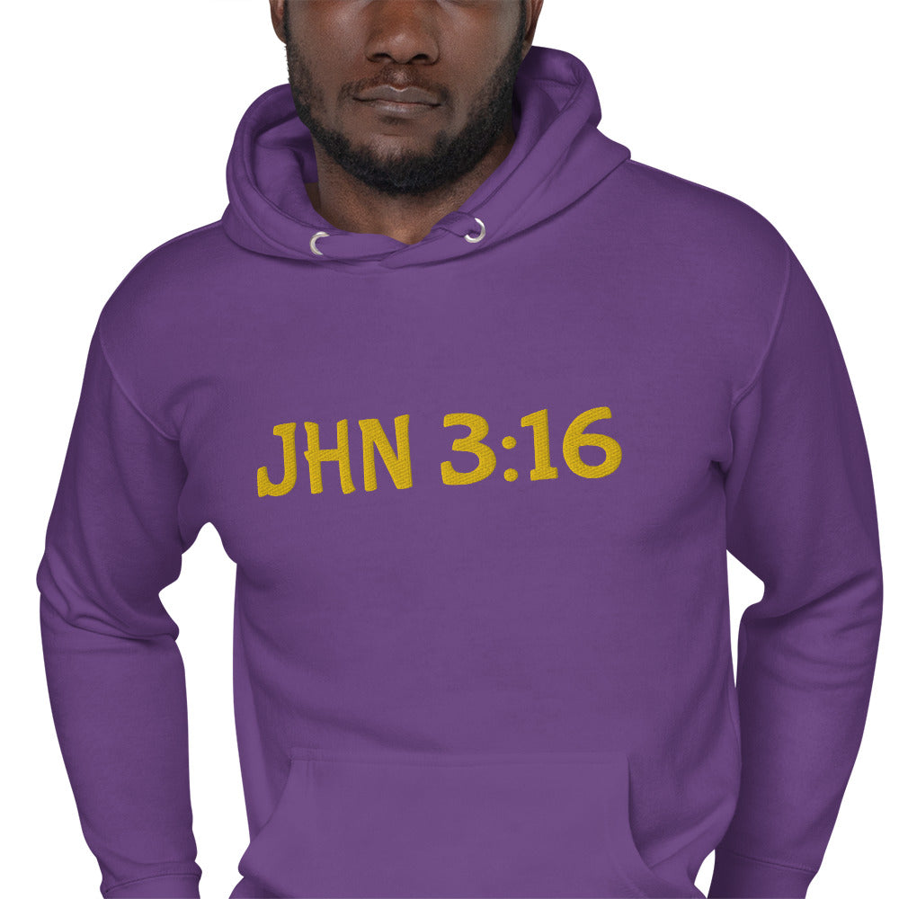 Unisex Embroidered JHN 3:16 Hoodie