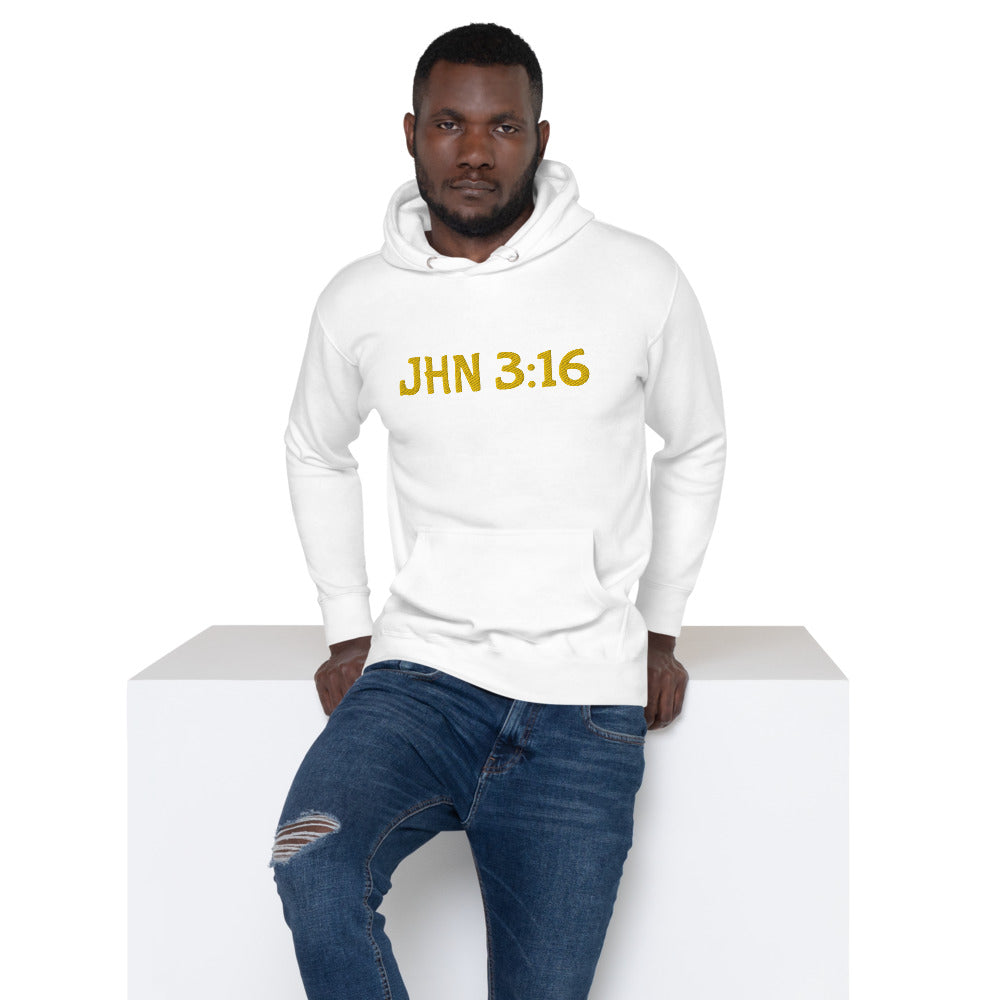 Unisex Embroidered JHN 3:16 Hoodie