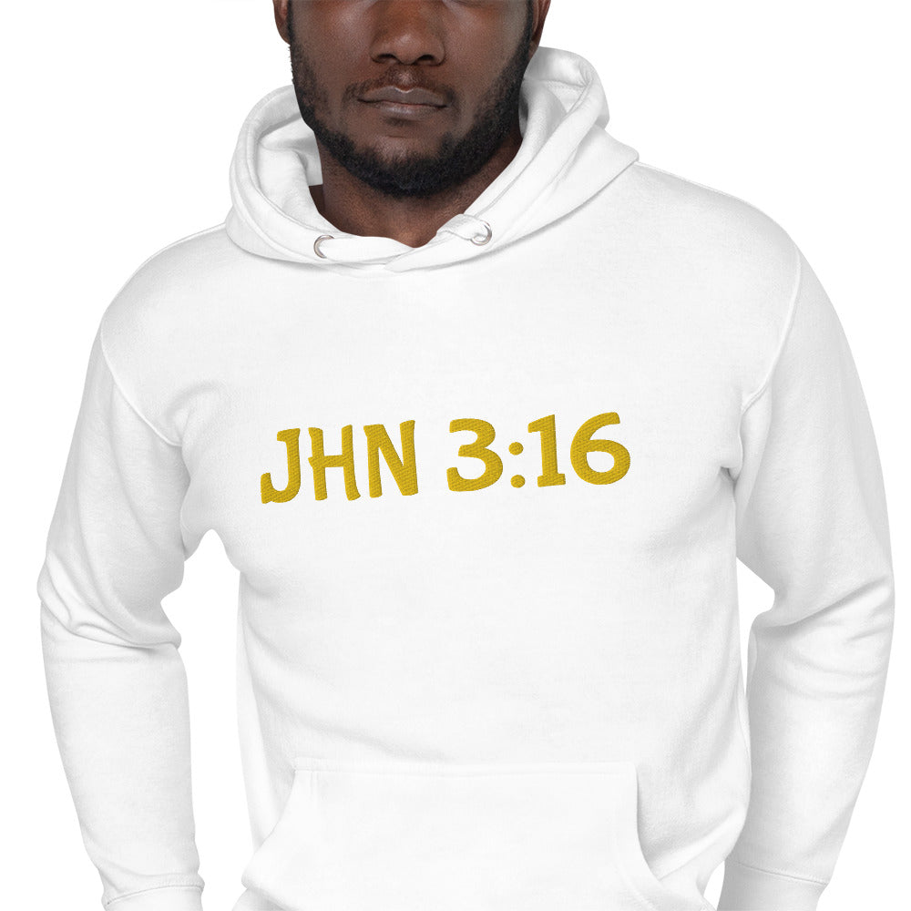 Unisex Embroidered JHN 3:16 Hoodie