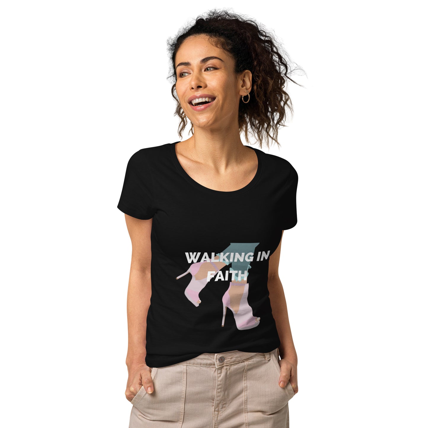 Walking in Faith Women’s basic organic t-shirt