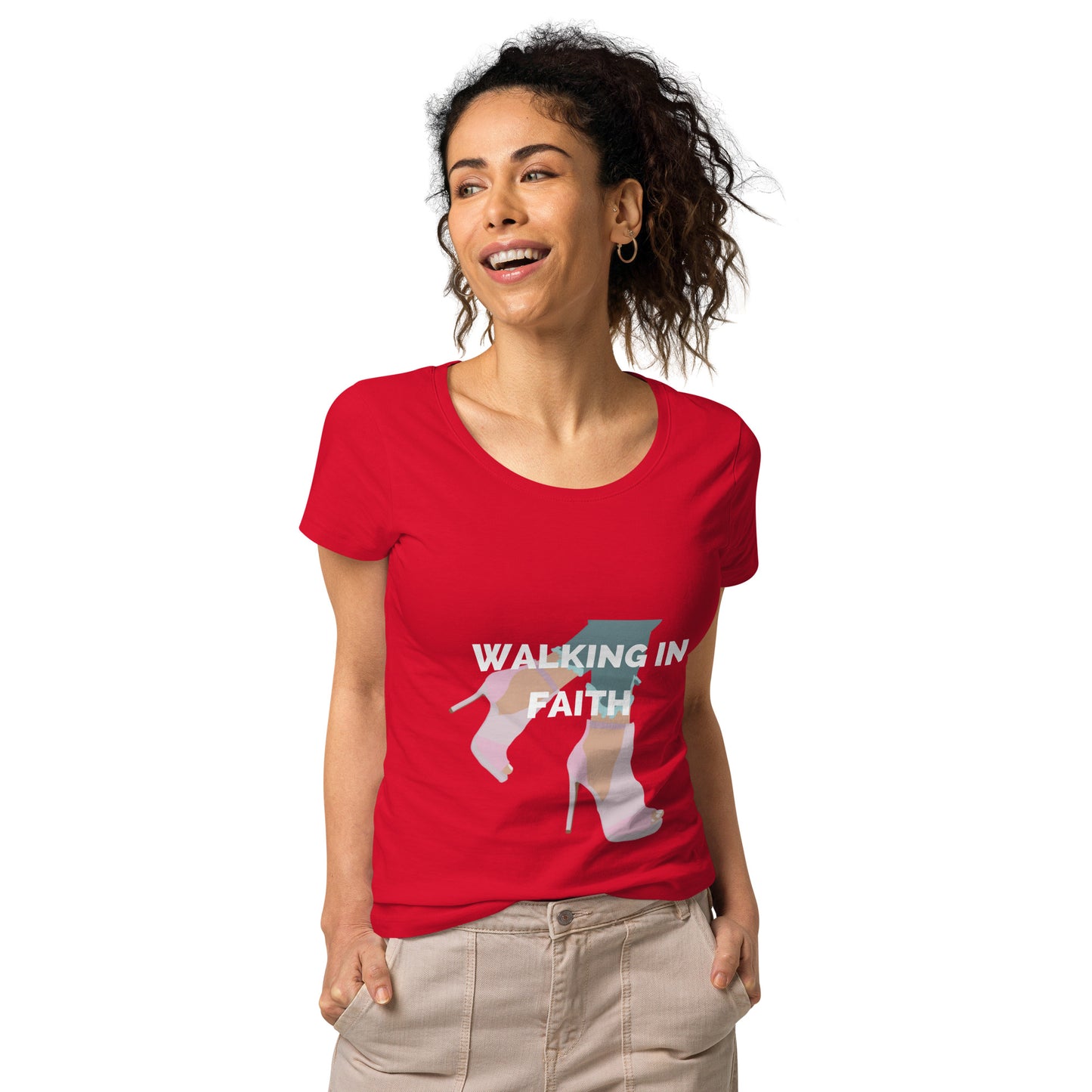 Walking in Faith Women’s basic organic t-shirt