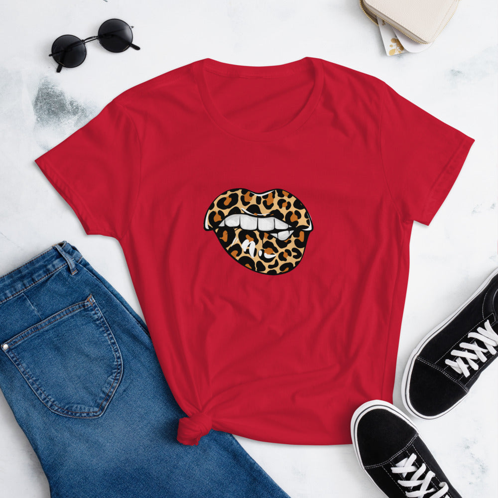 Women's Leopard Lips short sleeve t-shirt